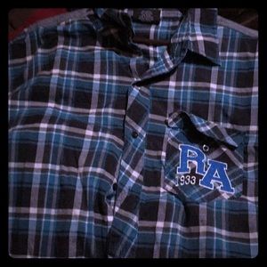 Red ape button down long sleeve shirt